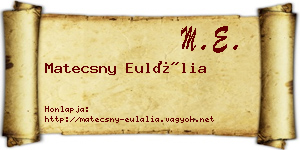Matecsny Eulália névjegykártya